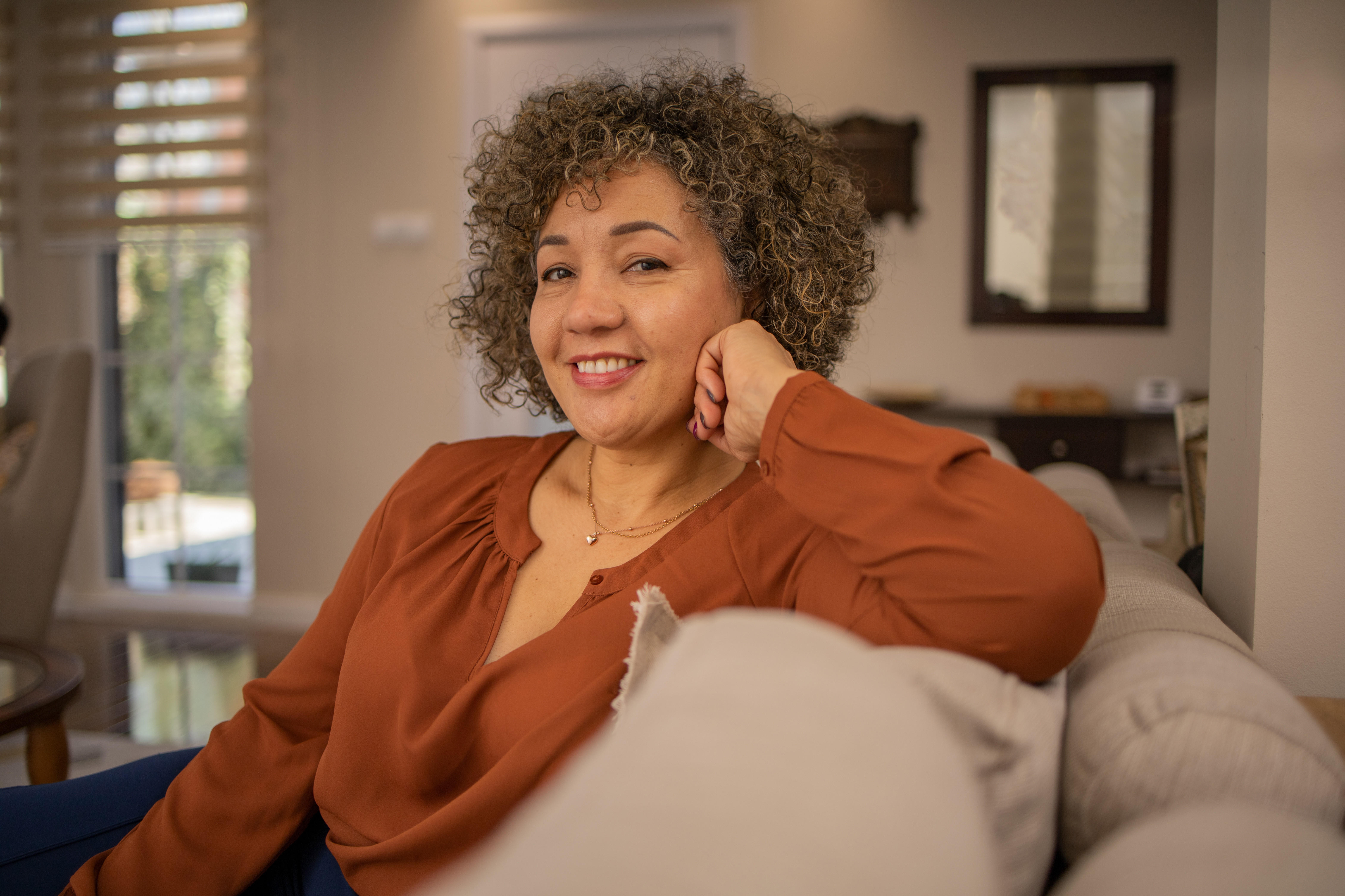 Person looking calm and confident